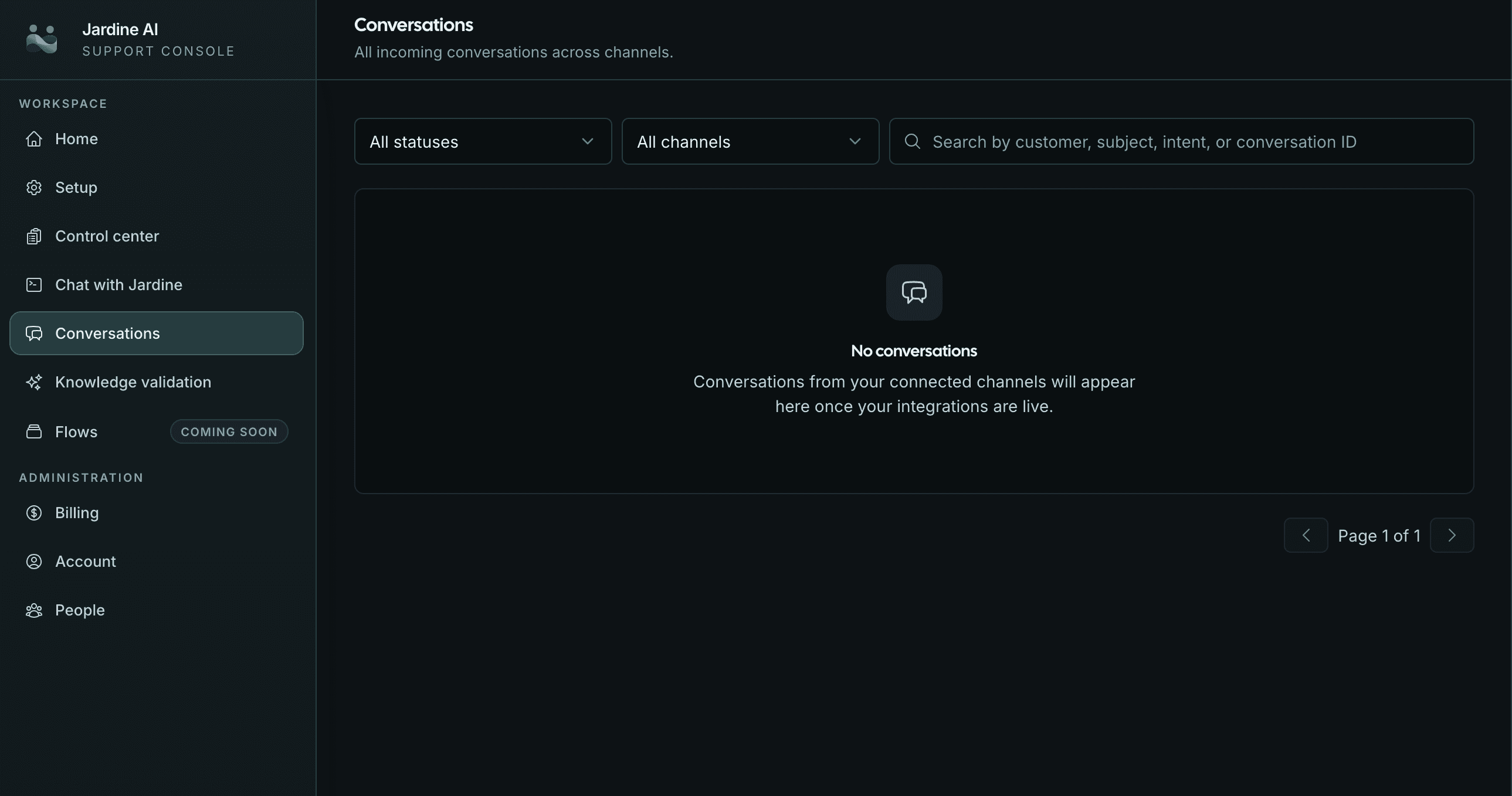 Jardine conversation inbox showing resolved tickets